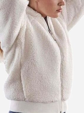 CALIA by Carrie Underwood Cream Sherpa Zip Jacket EGRET XL